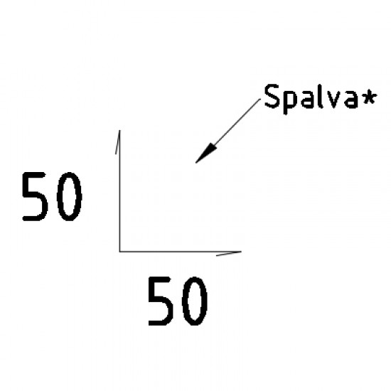 Vidinis kampas - 50 x 50 mm - Matinis Poliesteris - (1,0 m - 3,0 m)